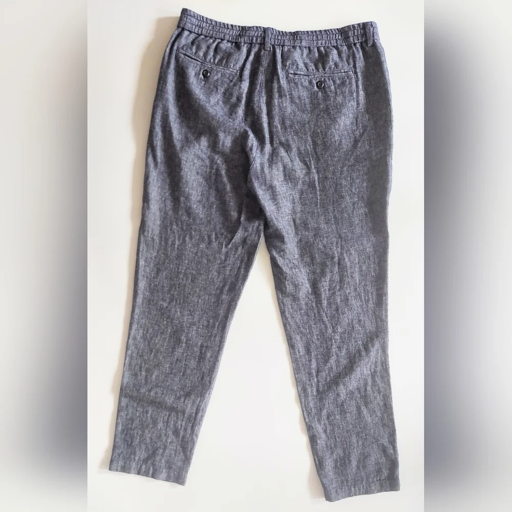 Banana Republic Slim Fit Linen Blend Trousers Pants Blue Mens 34
